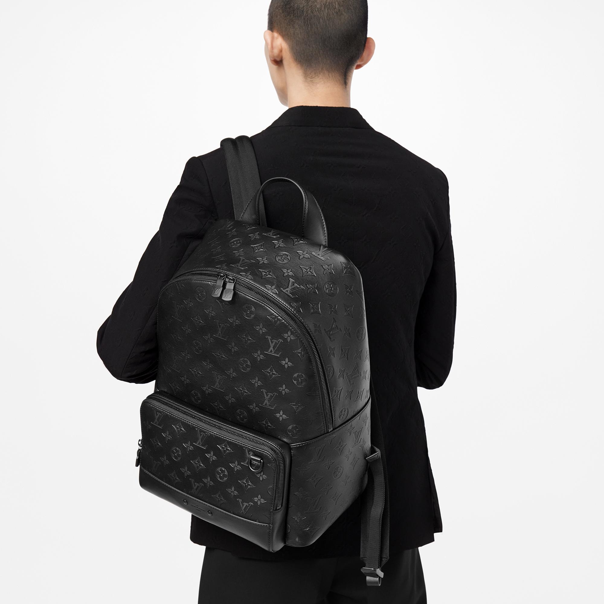 Black leather louis store vuitton backpack